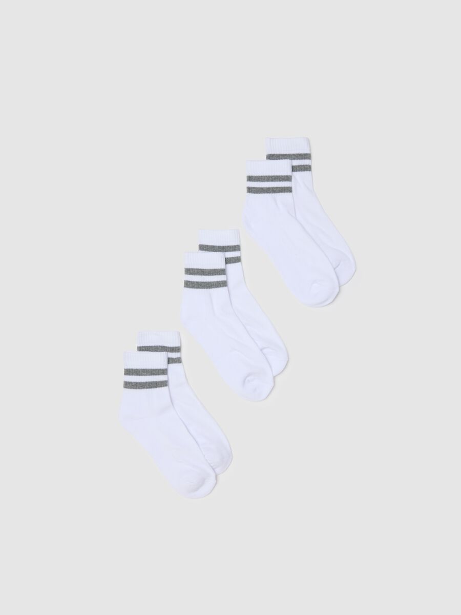 Tripack calzini in misto cotone a righe multicolor regular fit_0