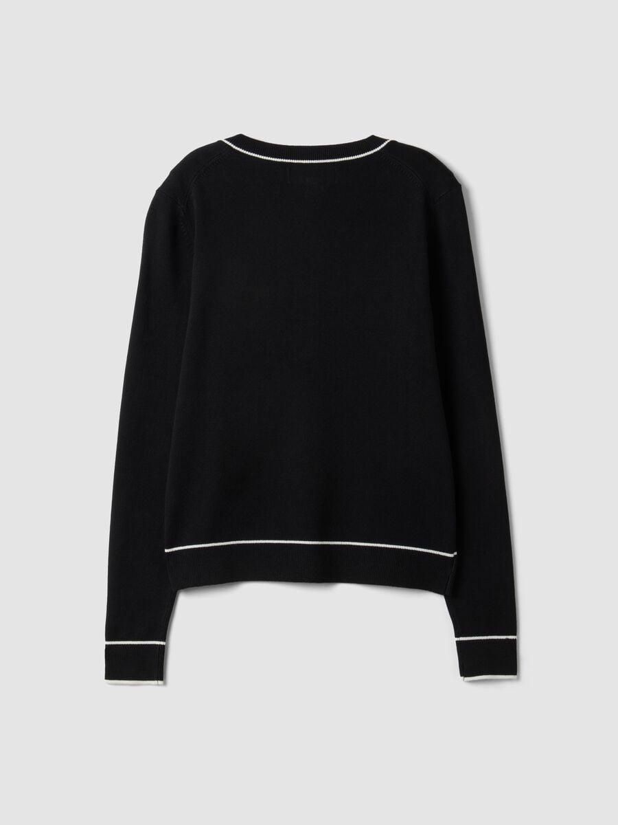 Black stretch viscose regular-fit cardigan_5