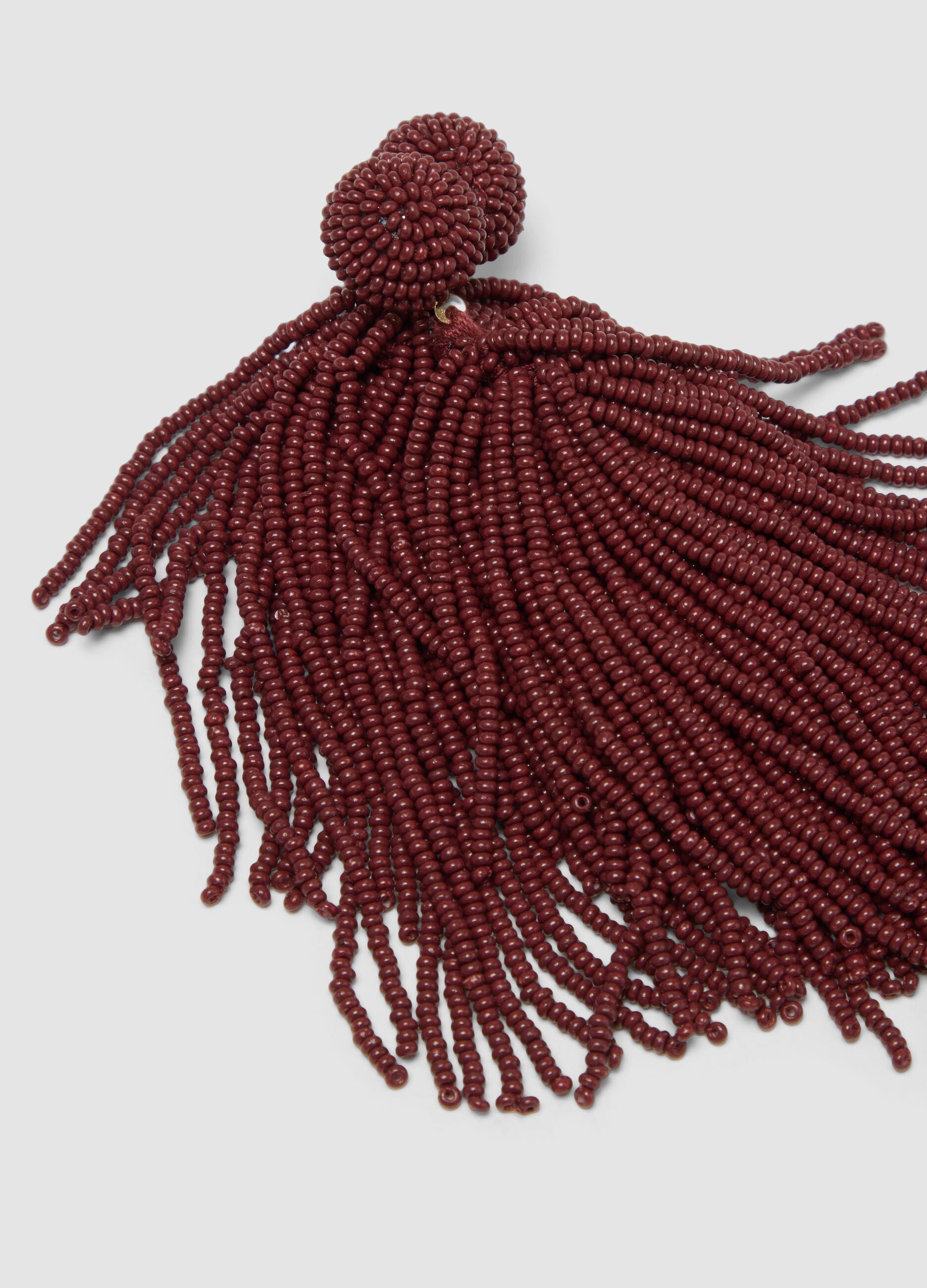 Drop Earrings with Brown Glass Beads