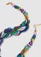 Multicolour glass necklace with woven design_2