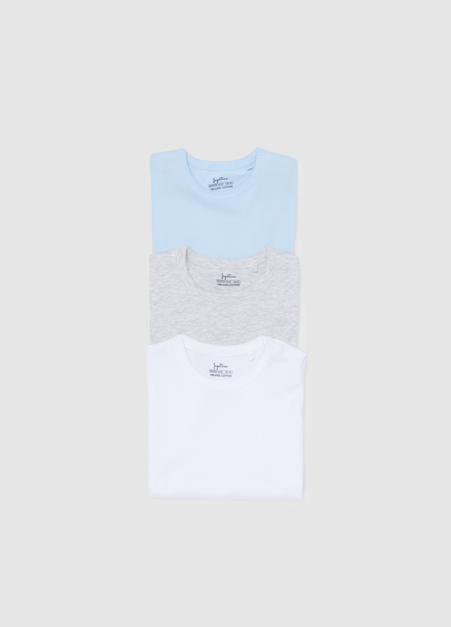 Multicolour Baby T-Shirt Tripack in Pure Cotton