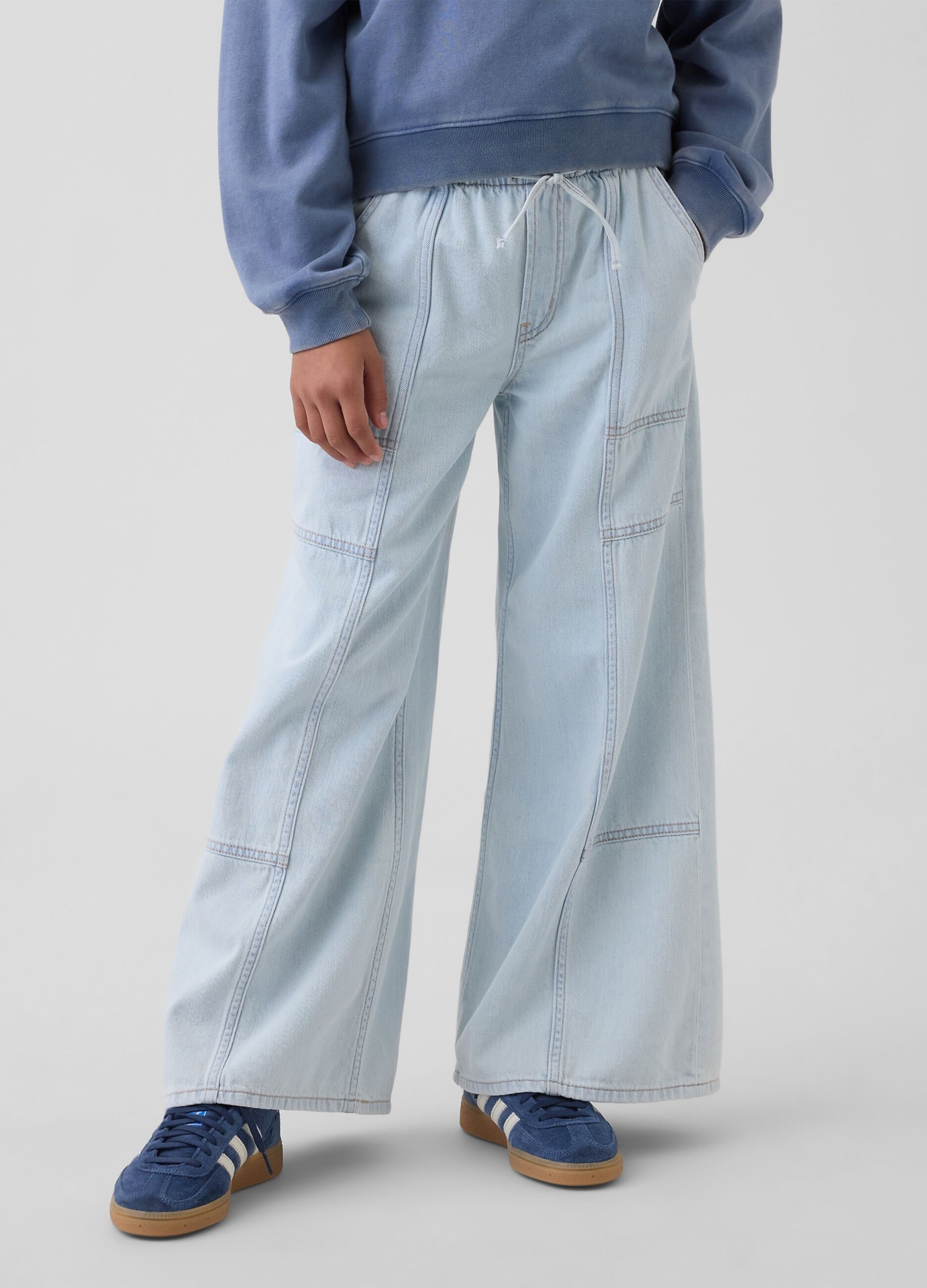 Wide-leg trousers in pure cotton