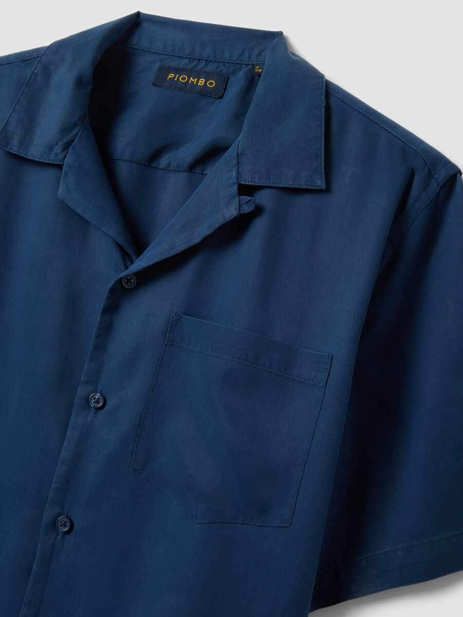 Blue short-sleeve pure lyocell shirt, regular fit_5