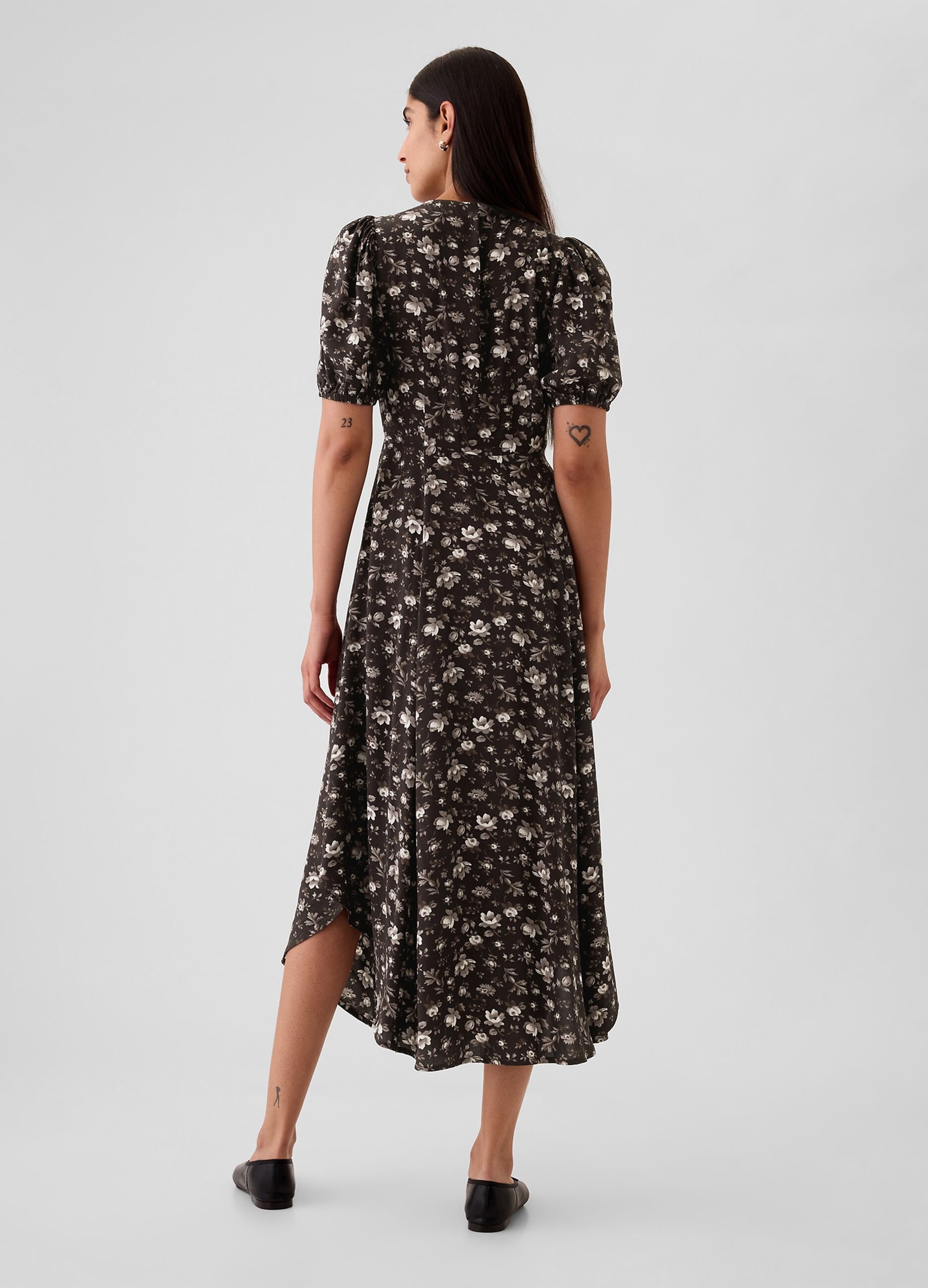 Long floral shirt dress