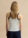 White stretch viscose tank top with blue detailing, regular fit_3