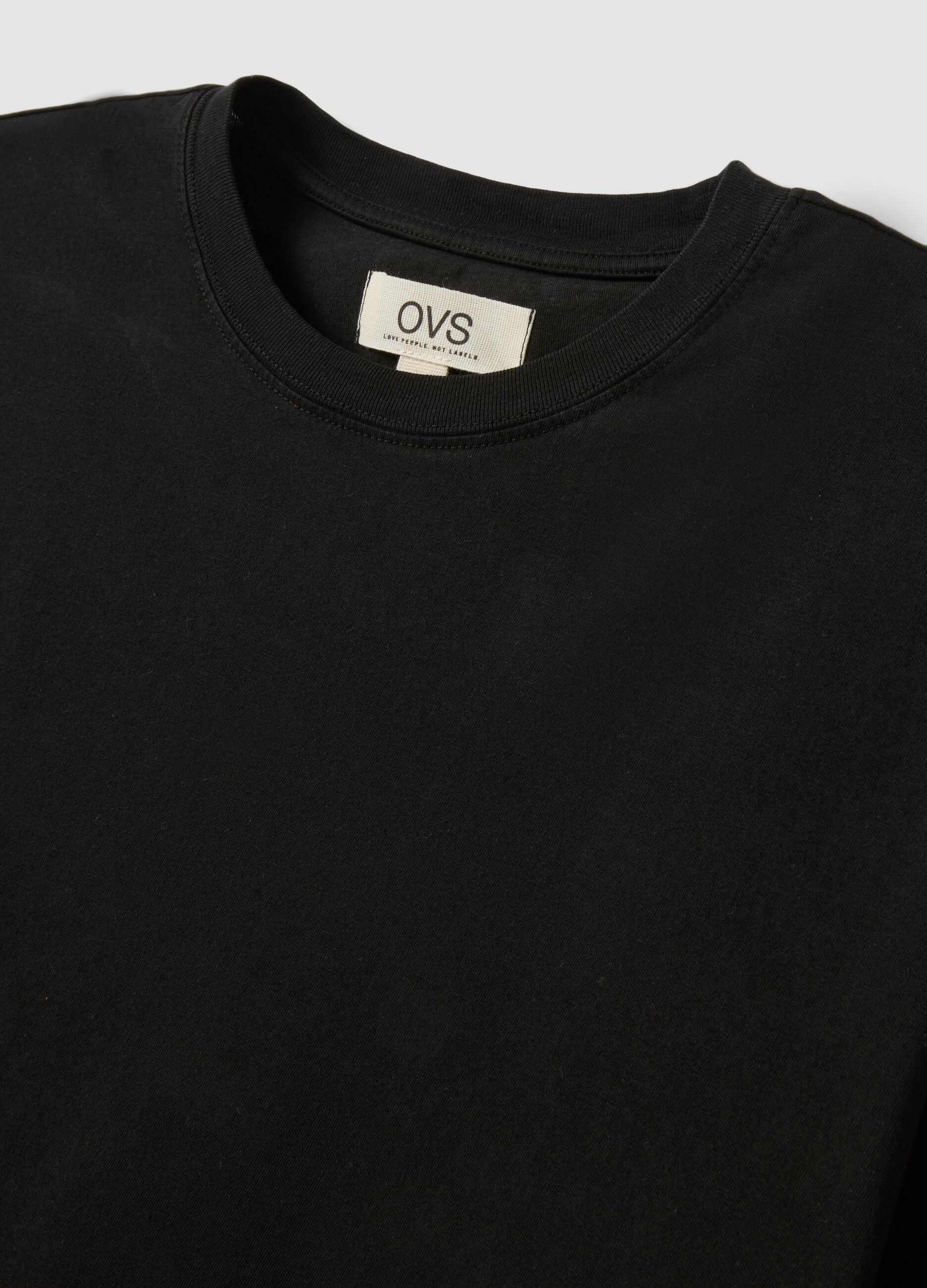 Black pure cotton short-sleeve regular fit T-shirt