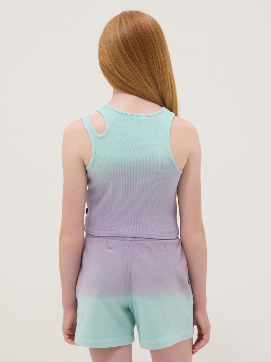 Purple ombr&eacute; stretch cotton fitted girls&rsquo; tank top_2