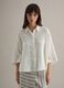 White oversized fit linen blend shirt_2