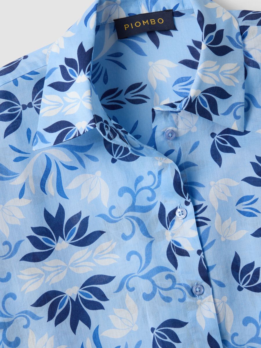 Light Blue Short-Sleeve Pure Cotton Shirt_5