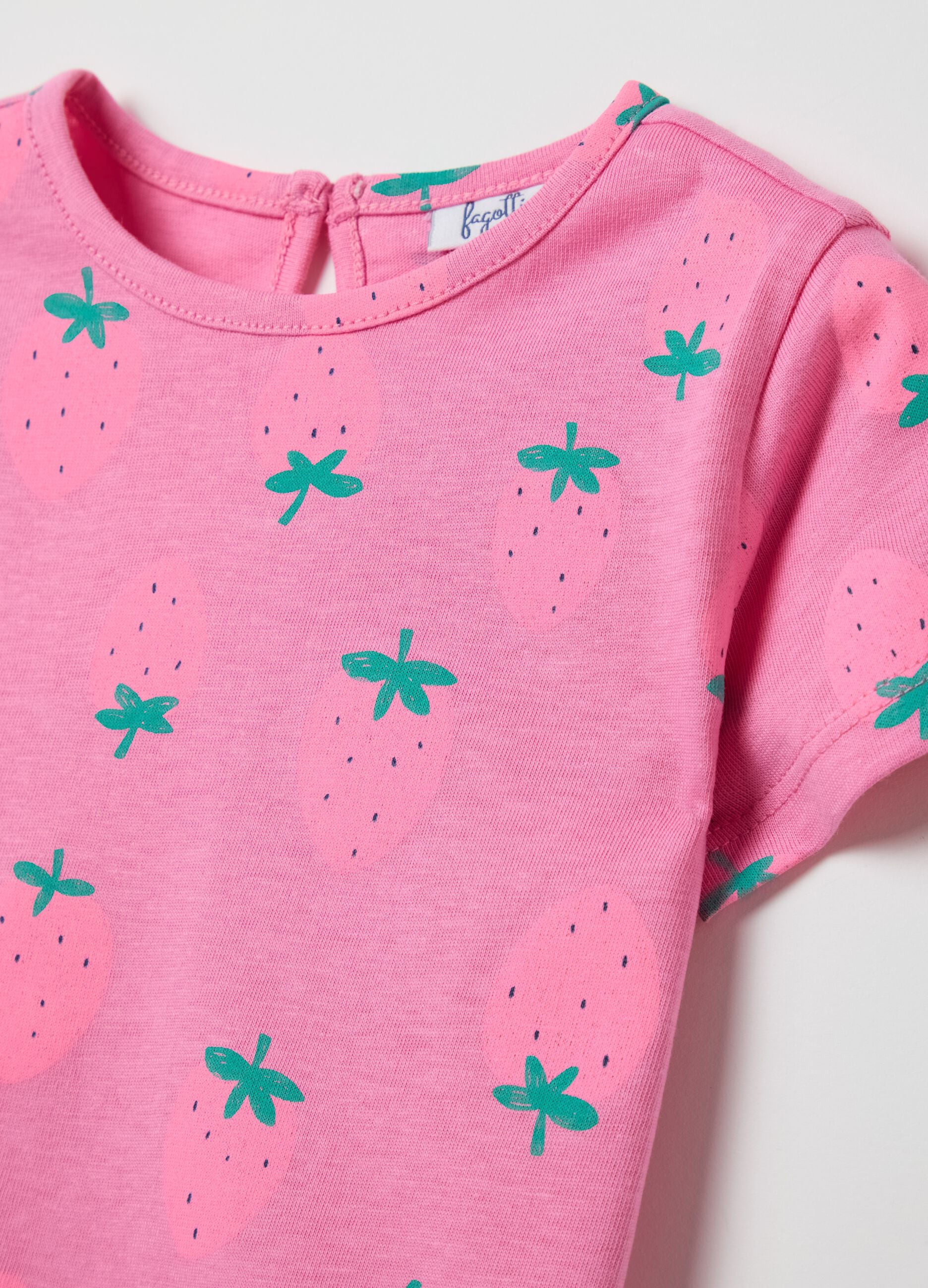 Girls&rsquo; pink regular-fit jogging outfit in 100% cotton