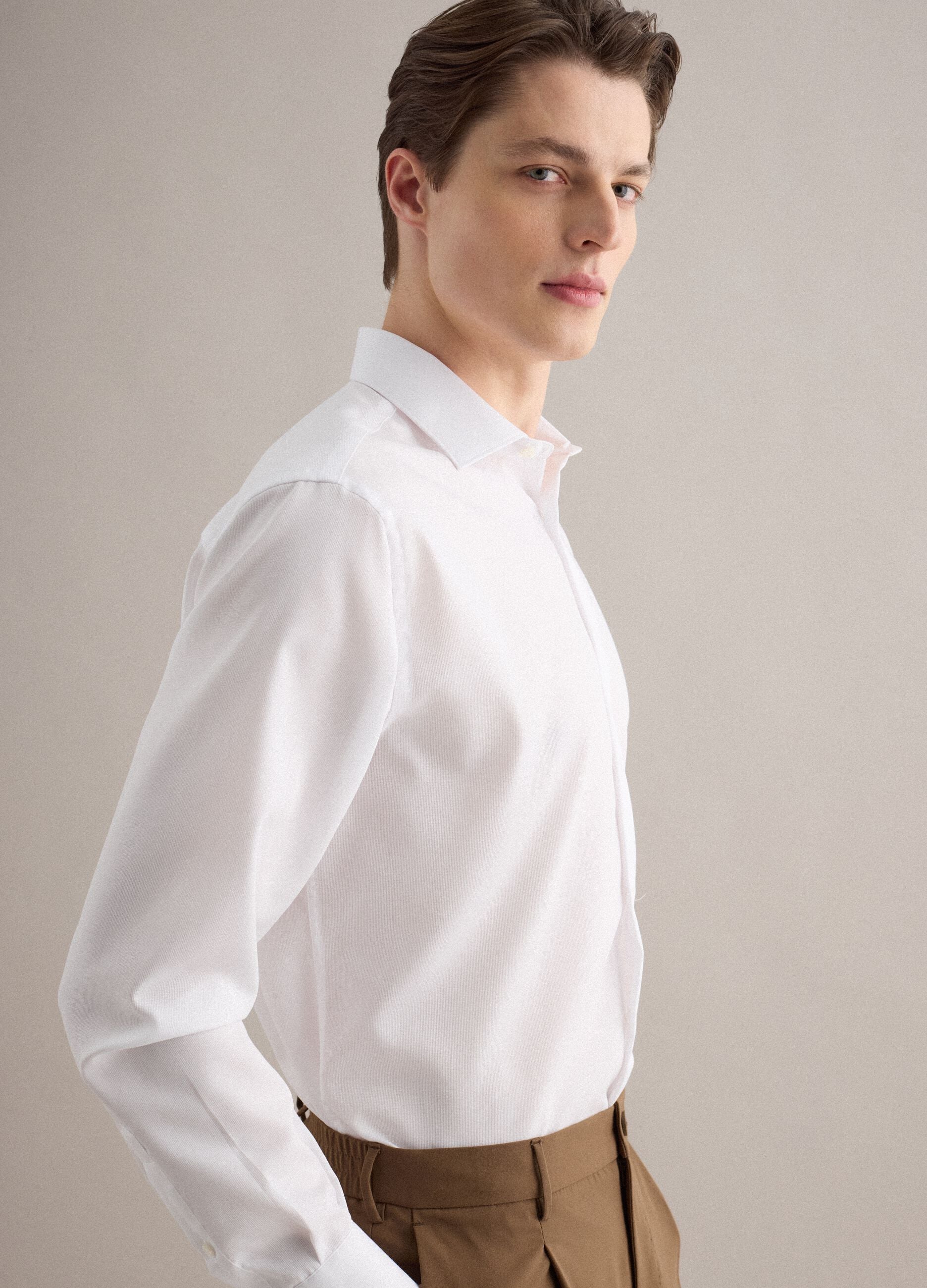 White pure cotton regular fit shirt