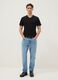 Black pure cotton regular fit V-neck T-shirt_1