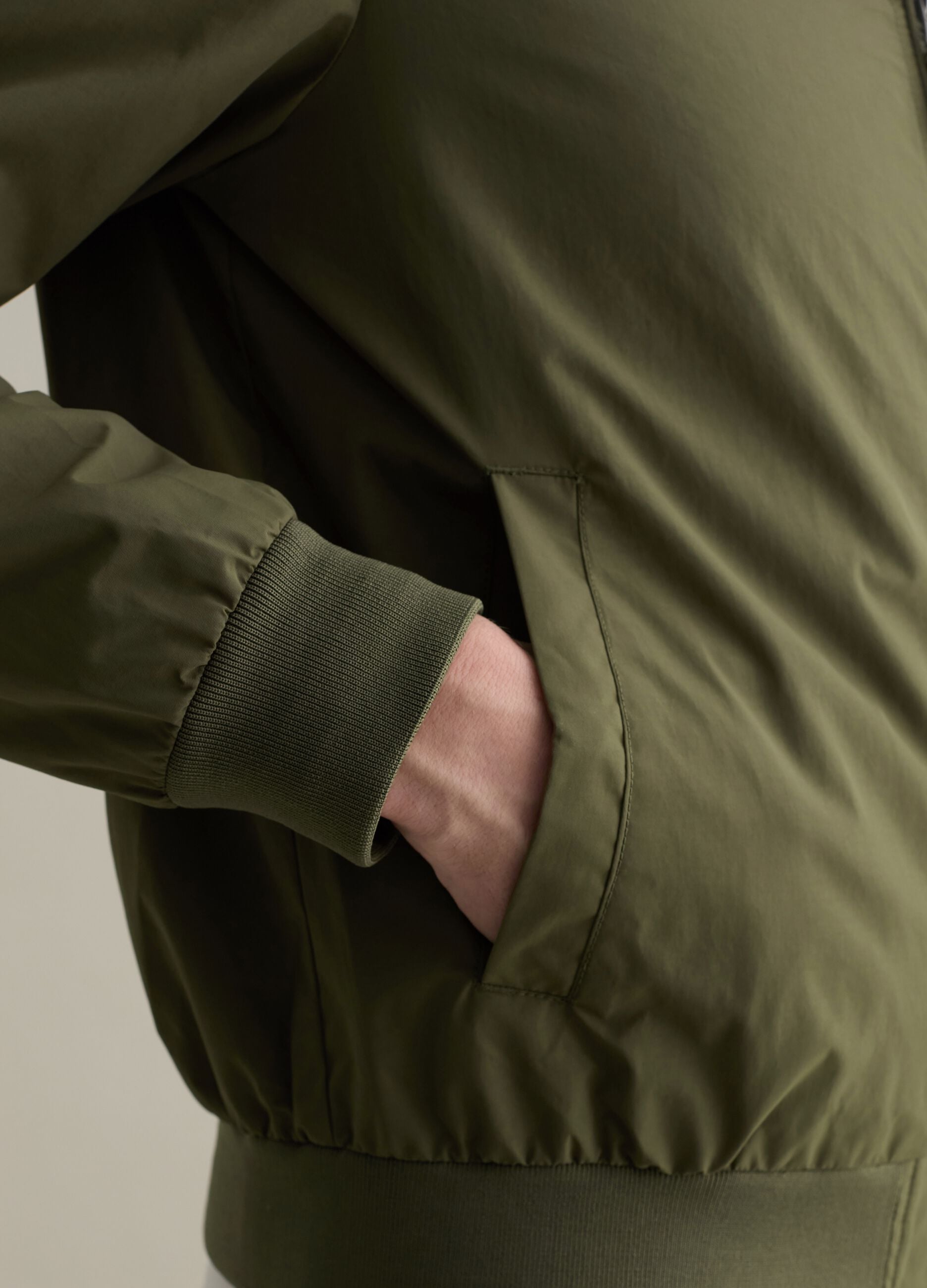 Full-zip bomber jacket with high neck