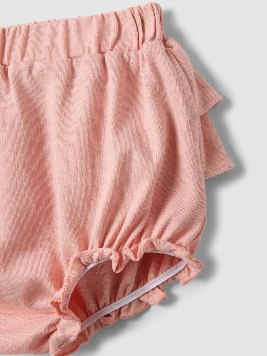 Completo rosa in cotone organico con maglia e coulotte_2
