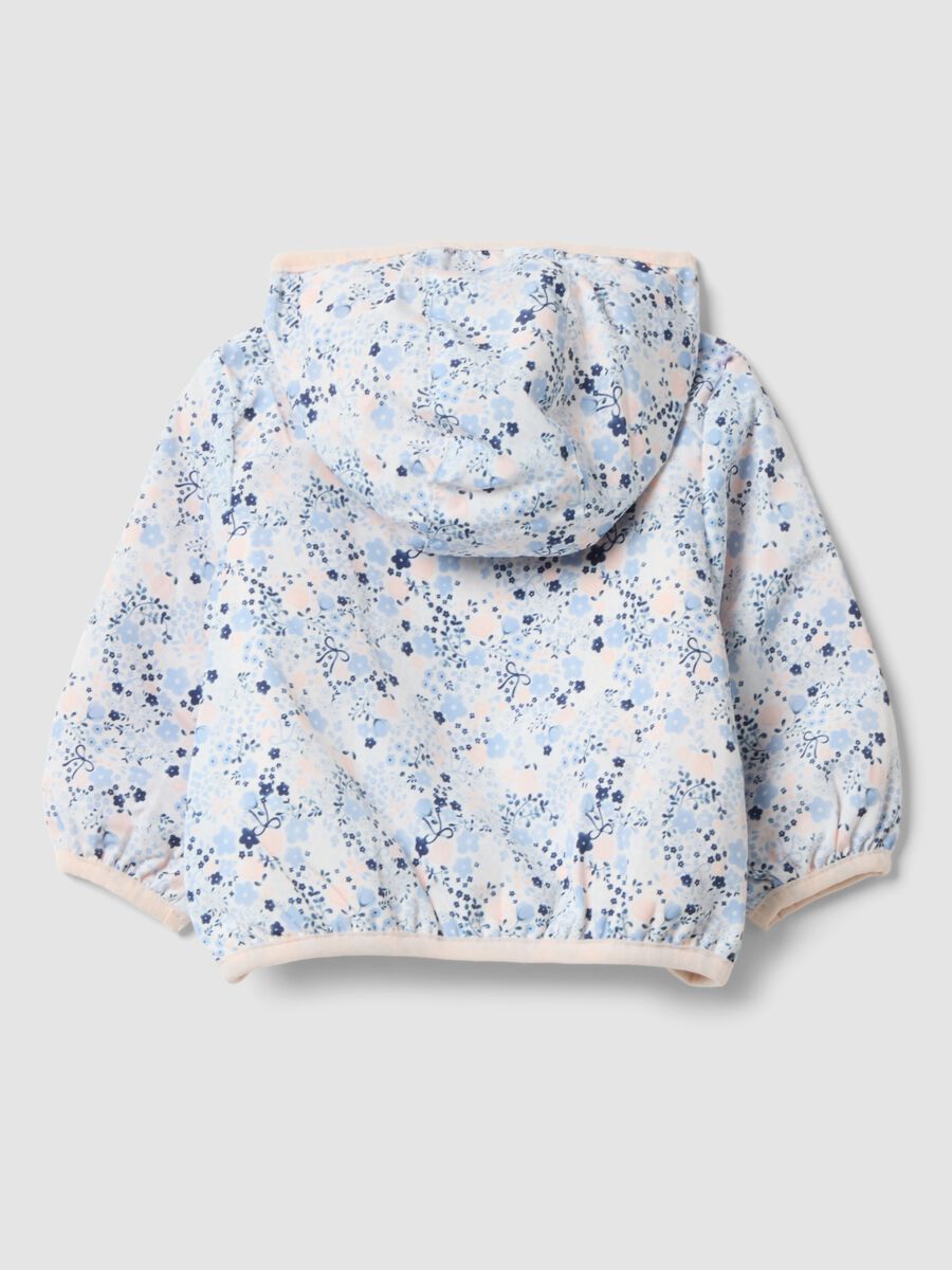 Multicolour floral hooded jacket for baby girl_1