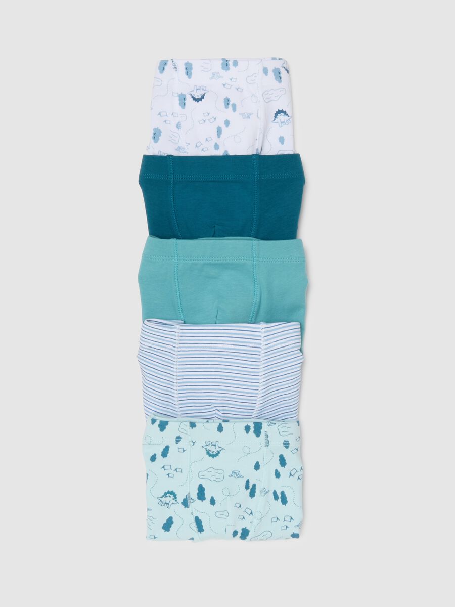 Multipack of five multicoloured stretch cotton boxers_3