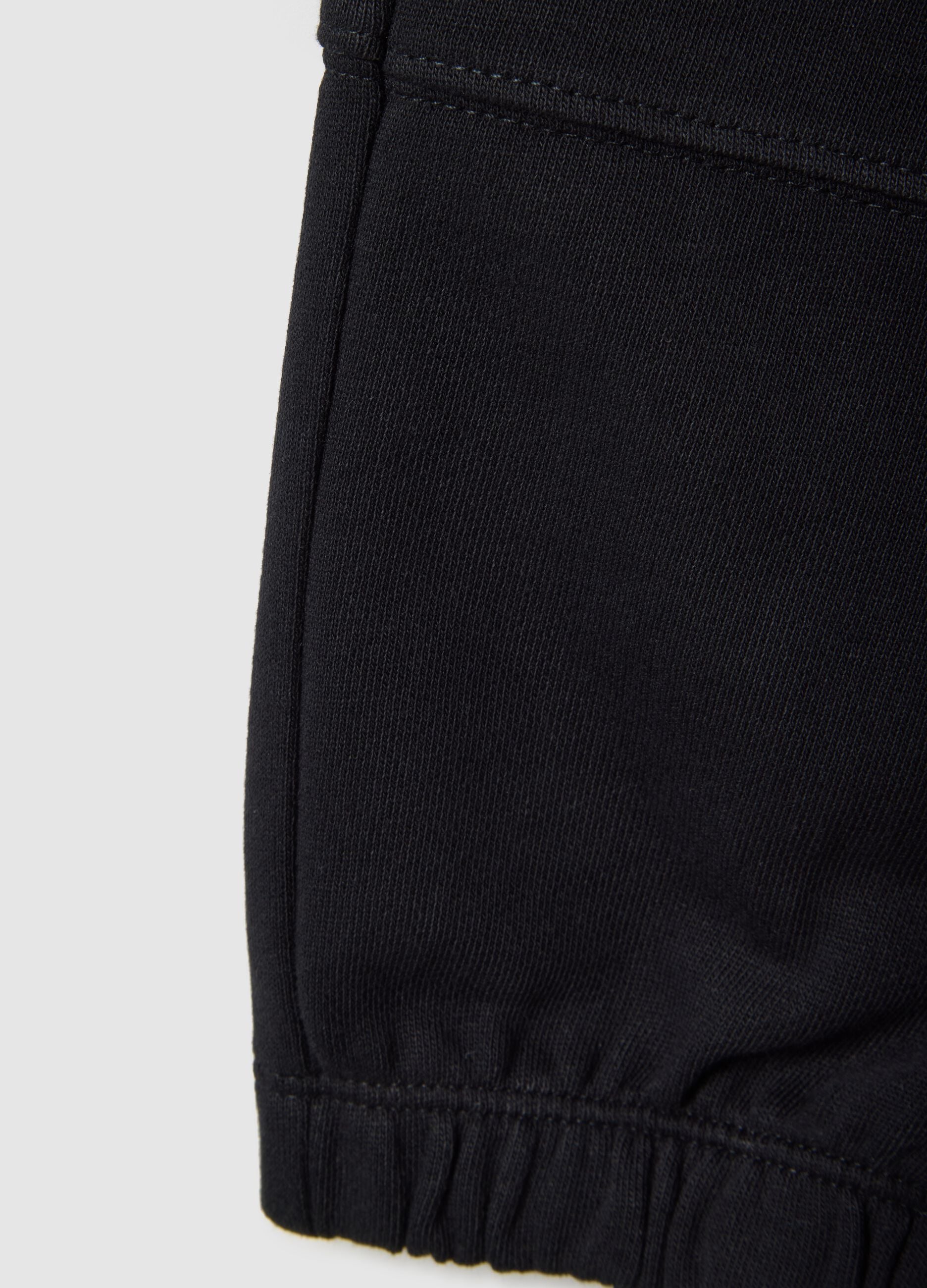 Kids' black jogger trousers in pure cotton regular fit