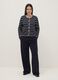 Multicolour Striped Viscose Blend Blazer Regular Fit with Buttons_0