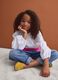 White pure cotton blouse with embroidery and gathered neckline for girls_0