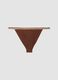 Brown stretch bikini bottoms with contrast trim_4