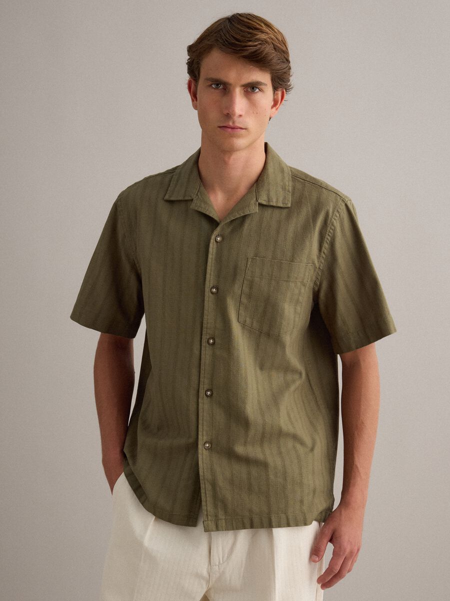Green organic cotton bowling-collar shirt_1