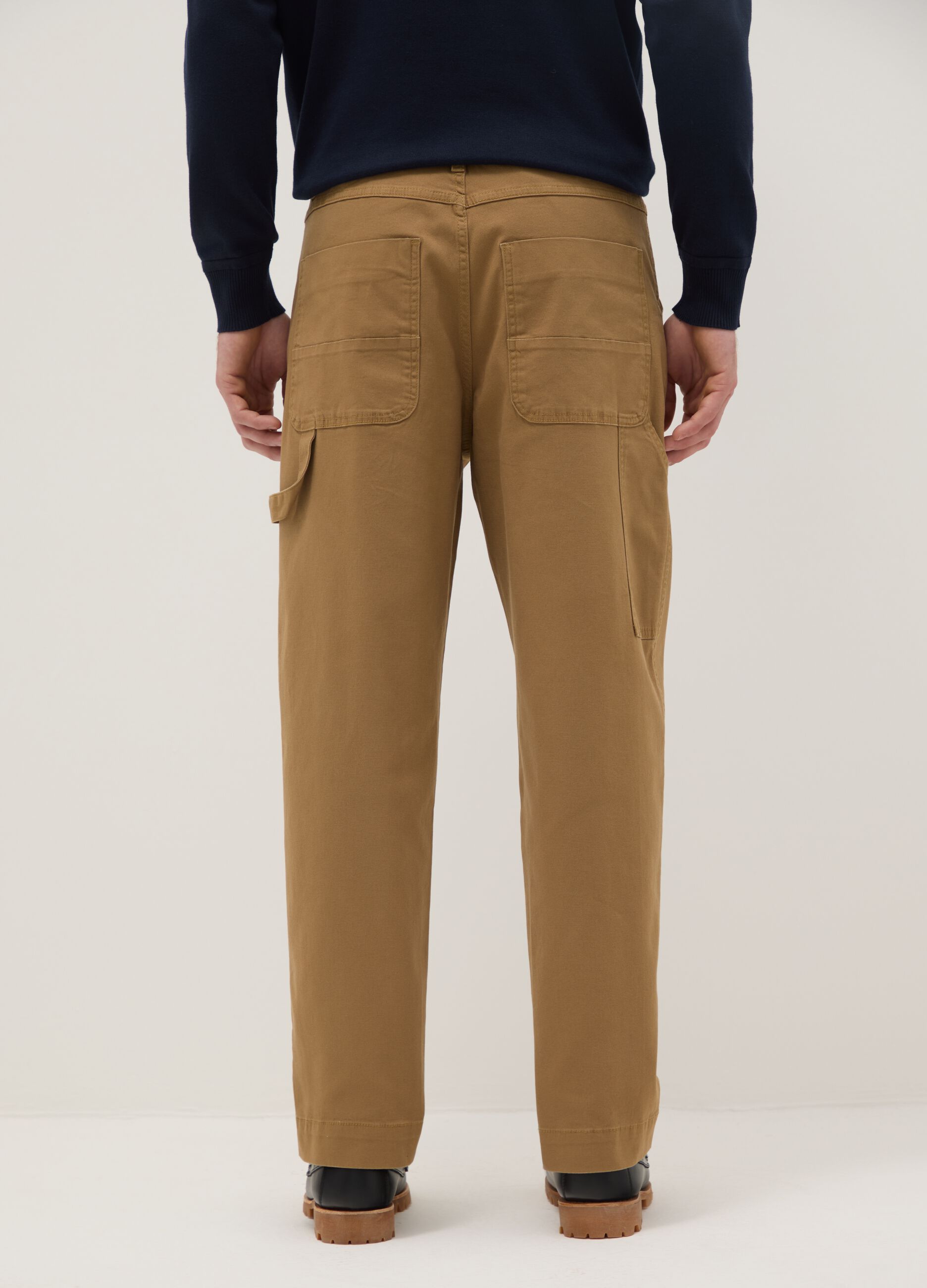 Slim fit brown stretch cotton chino trousers