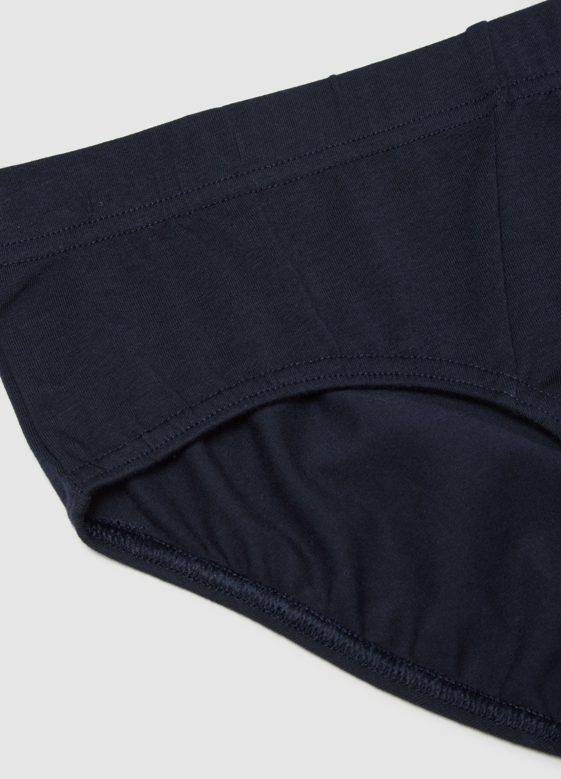 Blue stretch cotton briefs with a snug fit
