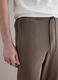 Brown regular fit stretch cotton blend jogger trousers_3