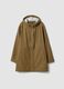Brown rain jacket with hood, zip and snap-button fastening, regular fit_0