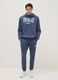 Blue cotton blend hoodie in regular fit with Everlast logo_1