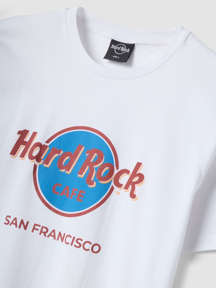 White pure cotton regular-fit T-shirt with Hard Rock Cafe print_5
