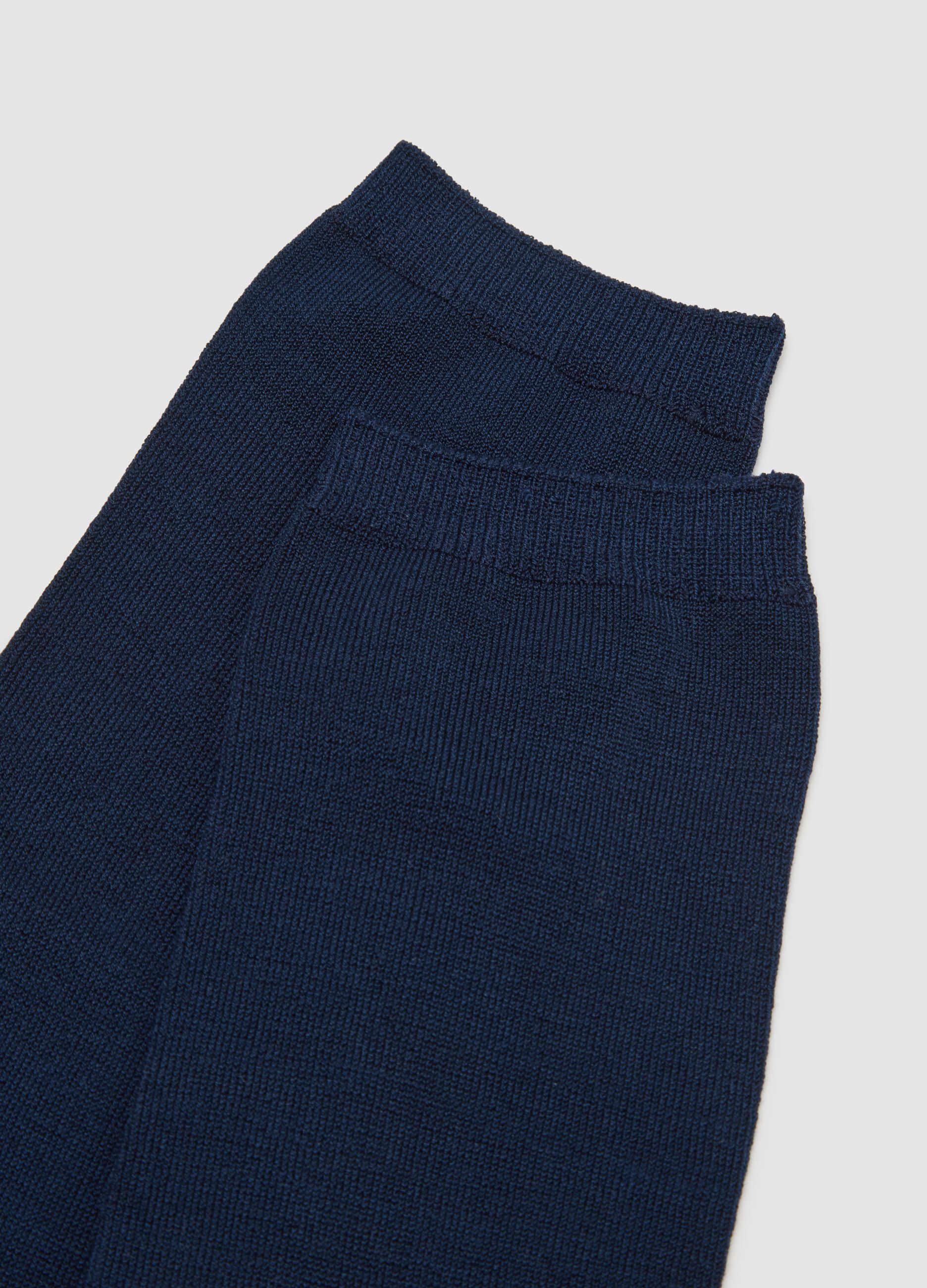 Two-Pack Blue Stretch Cotton Short Socks Regular Fit