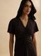 Black Dress with Ruched V-Neckline_3