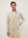 Beige cotton-blend sweatshirt in regular fit with full zip_0