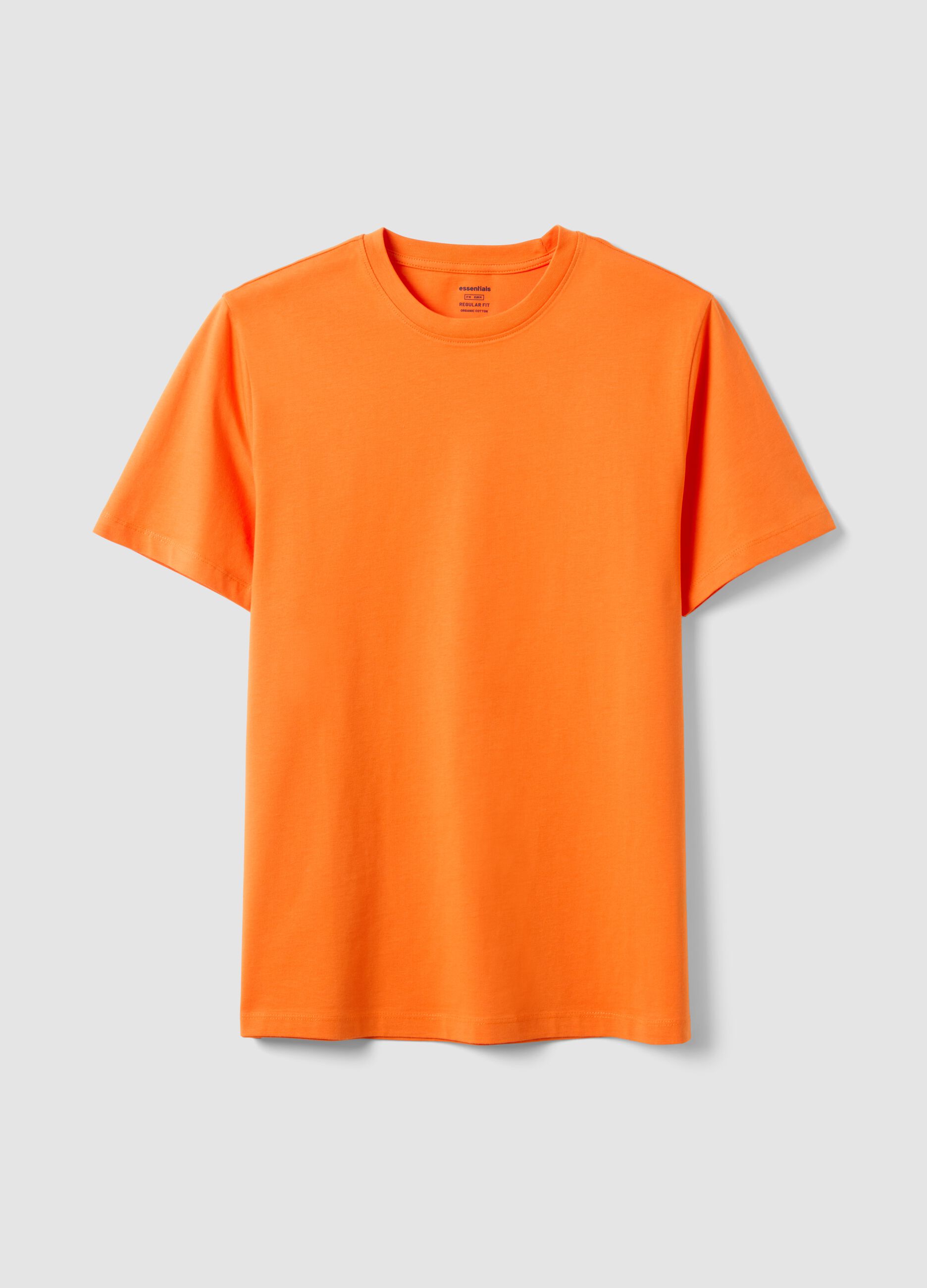 Orange Pure Cotton Short Sleeve Regular Fit T-shirt