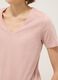 Pink pure cotton regular fit V-neck T-shirt_3