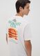 White pure cotton jersey T-shirt with print, regular fit_0