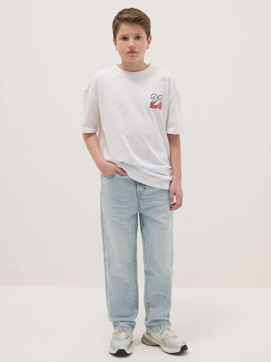 Boy's Relaxed Fit Light Blue Denim Pure Cotton Jeans_0