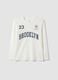 White organic cotton T-shirt with front print for boys_3