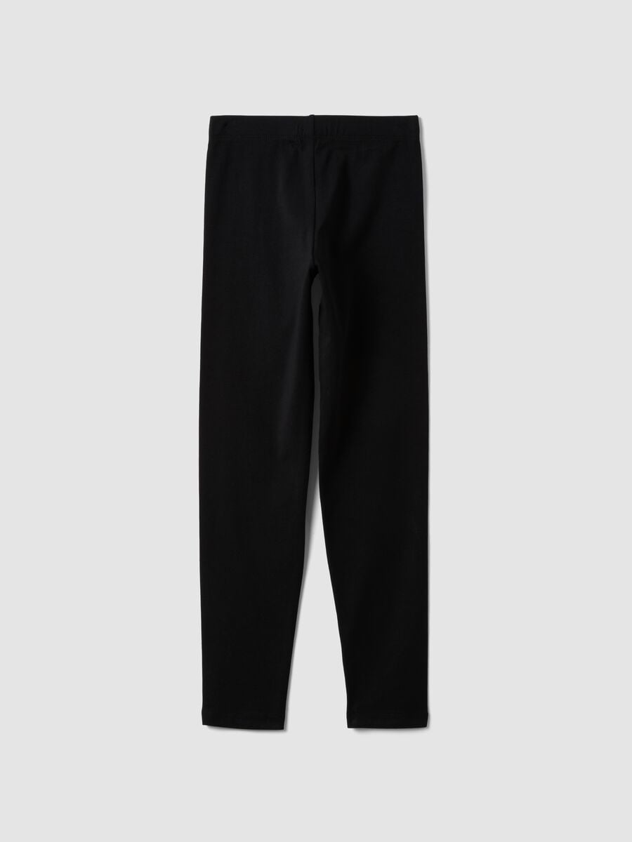 Leggings skinny neri in cotone organico elasticizzato per ragazza_4