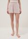 Pink pure cotton regular fit pyjama shorts with gathered edges_1
