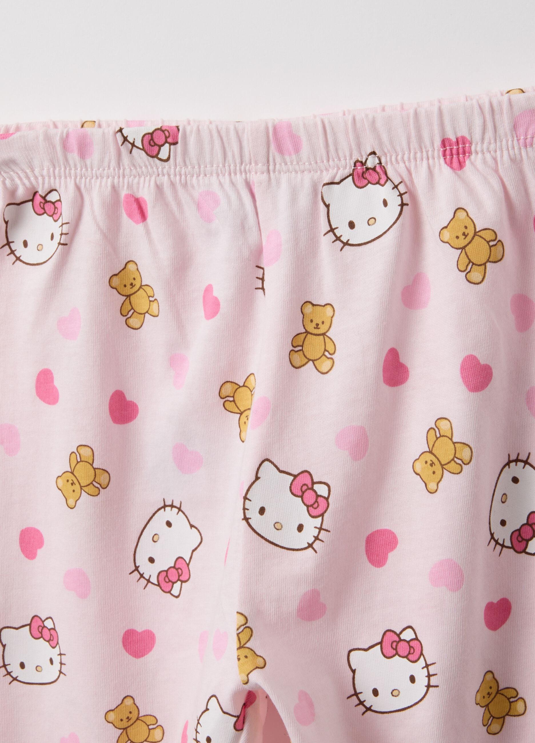 Baby girl's regular fit pink pure cotton pyjamas with Hello Kitty print