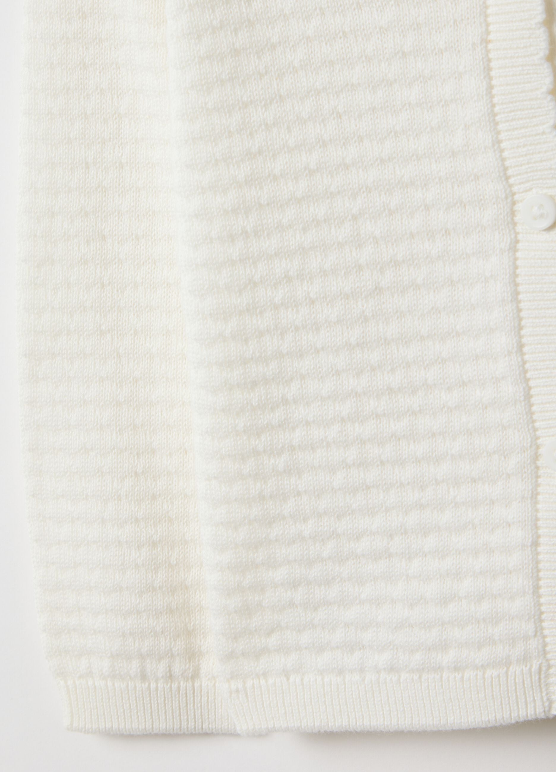 White pure cotton cardigan regular fit for baby girl
