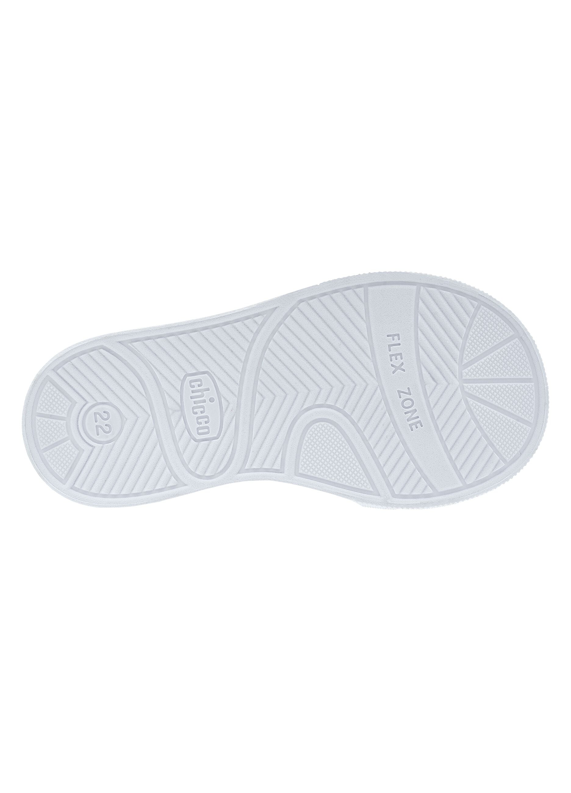 Beige kids' sneakers with hook-and-loop fastening