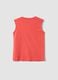Red organic cotton printed vest top_1