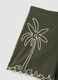 Green regular-fit pure cotton shorts with embroidery_5