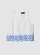 White cotton and linen blend top with embroidery_4