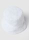 White cotton bucket hat for girls with floral embroidery_1
