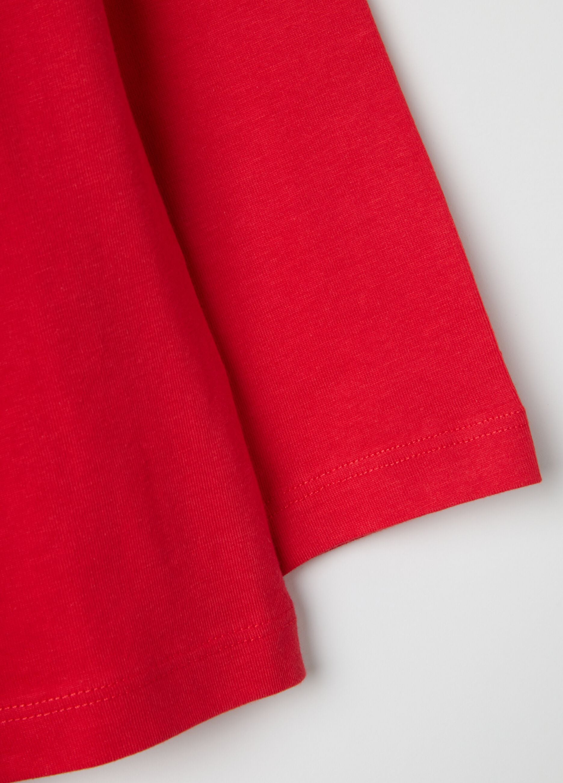 Children's red T-shirt in pure cotton over fit with SpiderMan print