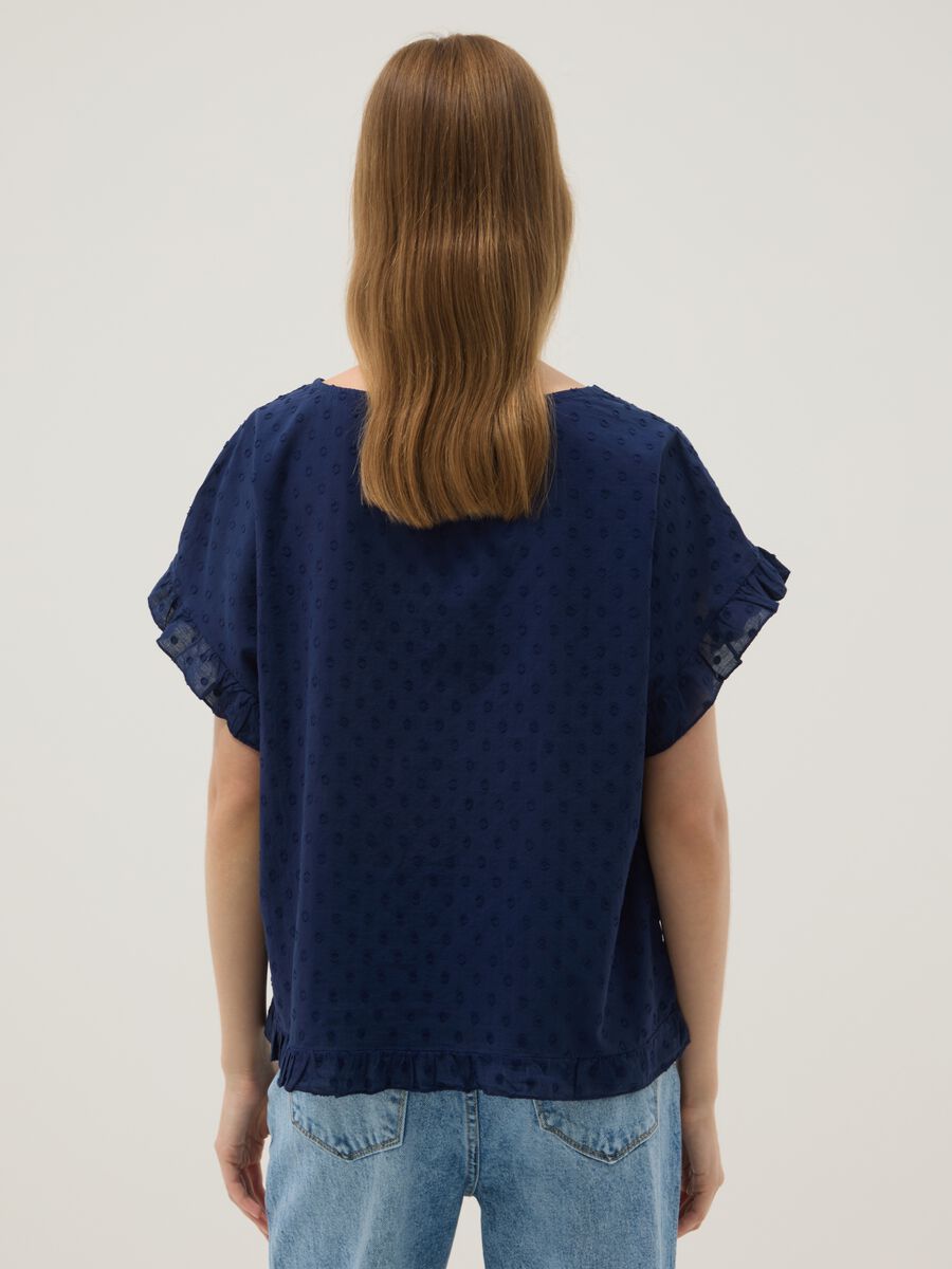 Blue pure cotton blouse_3